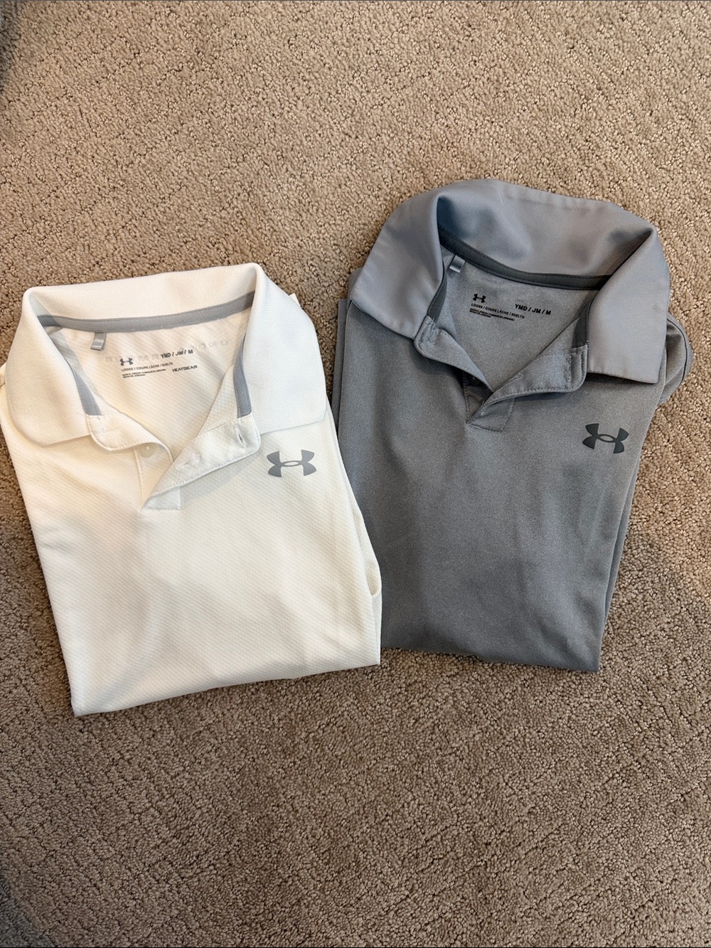 Under Armour Kids Polo Shirt Bundle - White and Gray